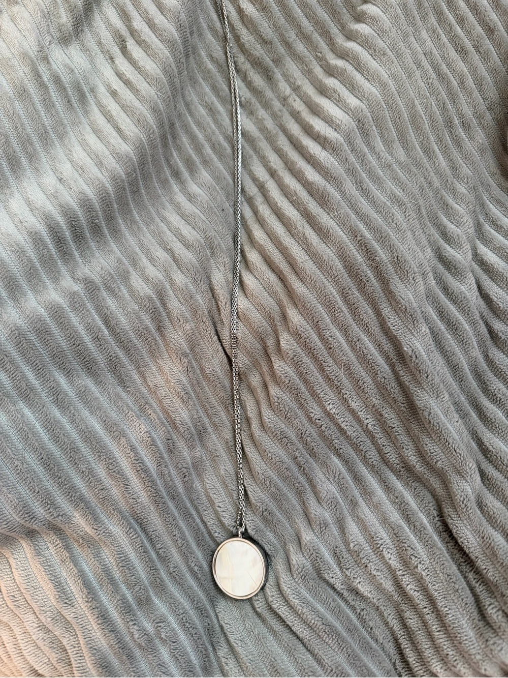 Loft Silver Mother-of-Pearl Disc Pendant Necklace